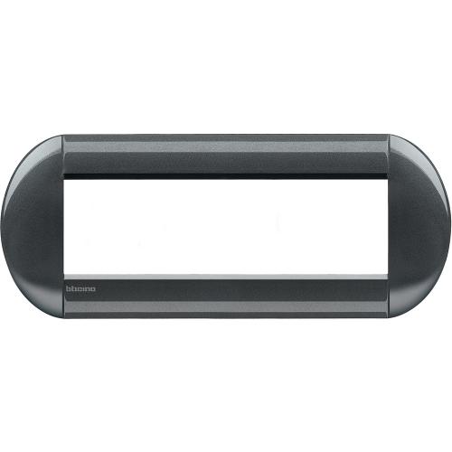 BTICINO - LNB4807AC Рамка 7М Dark Steel Метална Елипсовидна Livinglight