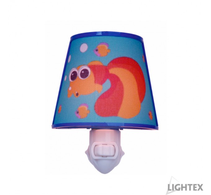 LIGHTEX НОЩНА ЛАМПА ЗА КОНТАКТ MARE E14 СИНЯ 100X125X160MM LIGHTEX