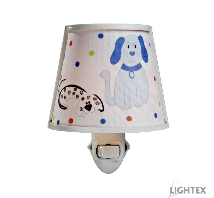 LIGHTEX НОЩНА ЛАМПА ЗА КОНТАКТ DOG E14 СИНЯ 100X125X160MM LIGHTEX