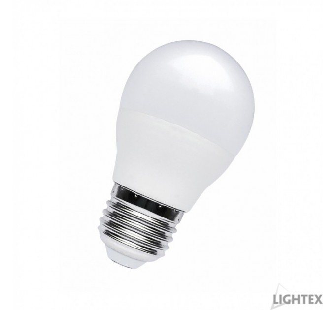 LIGHTEX LED ЛАМПА PLASTIC 7W 220V E27 P45 МАТИРАНА WW 3000K 600LM LIGHTEX