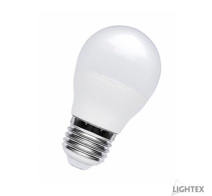 LIGHTEX LED ЛАМПА PLASTIC 7W 220V E27 P45 МАТИРАНА CW 6500K 600LM LIGHTEX