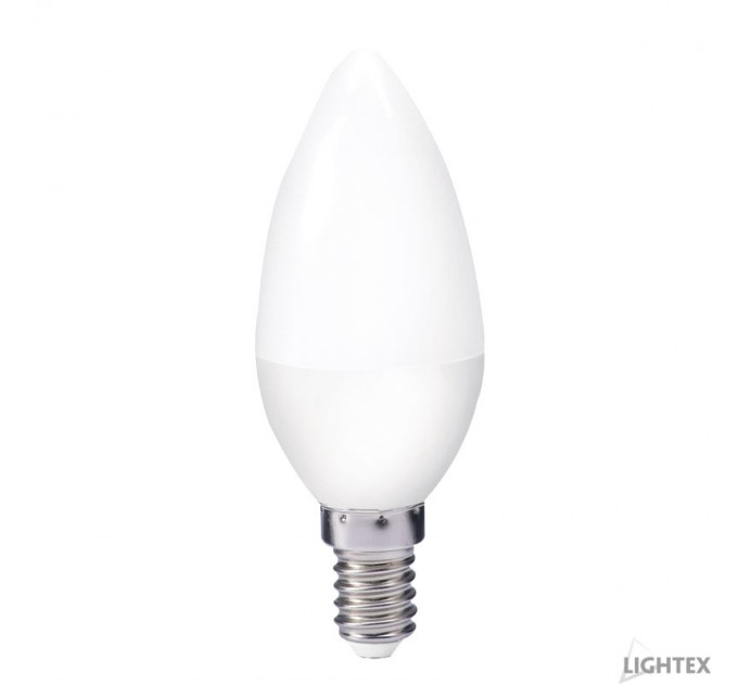 LIGHTEX LED ЛАМПА PLASTIC. 5W 220V E14 B35 МАТИРАНА WW 3000K 430LM LIGHTEX