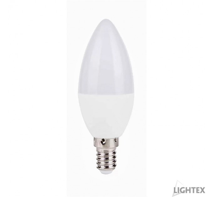 LIGHTEX LED ЛАМПА PLASTIC. 5W 220V E14 B35 МАТИРАНА C.W 6500K 400LM LIGHTEX