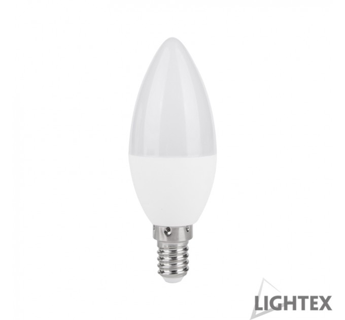LIGHTEX LED ЛАМПА PLASTIC. 5W 220V E14 B35 МАТИРАНА N.W 4000K 400LM LIGHTEX