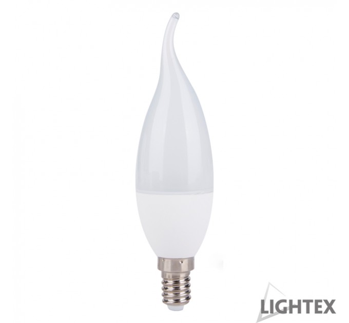 LIGHTEX LED ЛАМПА PLASTIC 5W 220V E14 B35 МАТИРАНА С ИЗВИТ ВРЪХ NW 4000K 400LM LIGHTEX