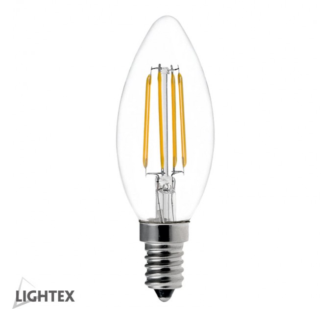 LIGHTEX LED ЛАМПА FILAMENT 4W 220V E14 C35 2700K 450LM LIGHTEX