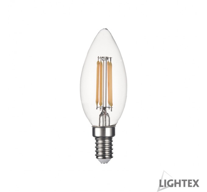 LIGHTEX LED ЛАМПА FILAMENT ДИМИРУЕМА 5W 220V E14 C35 2700K 480LM LIGHTEX