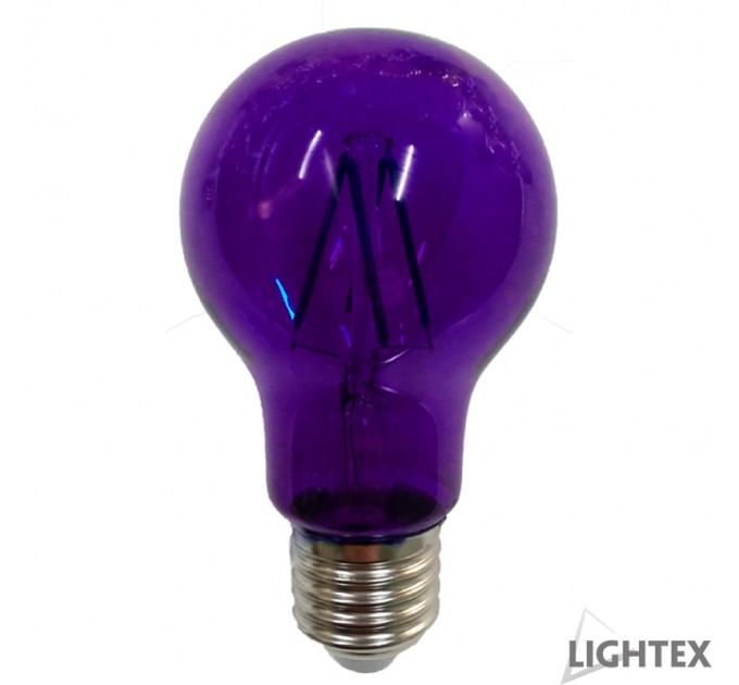 LIGHTEX LED ЛАМПА FILAMENT 4W 220V E27 A60 ЛИЛАВА 120LM LIGHTEX