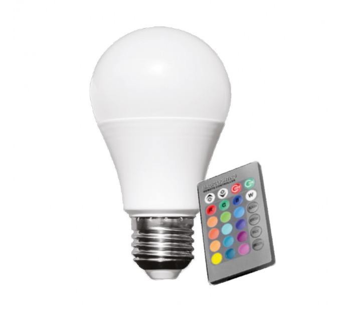 LIGHTEX LED ЛАМПА 9W A60 E27 RGB+3000K 806LM С ДИСТАНЦИОННО LIGHTEX