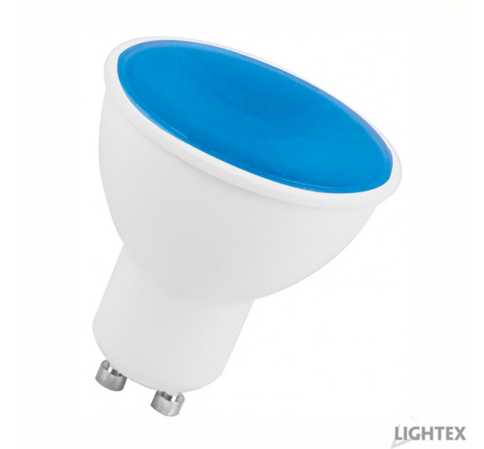 LIGHTEX LED ЛАМПА PLASTIC 6W 220V GU10 СИНЯ 88LM LIGHTEX