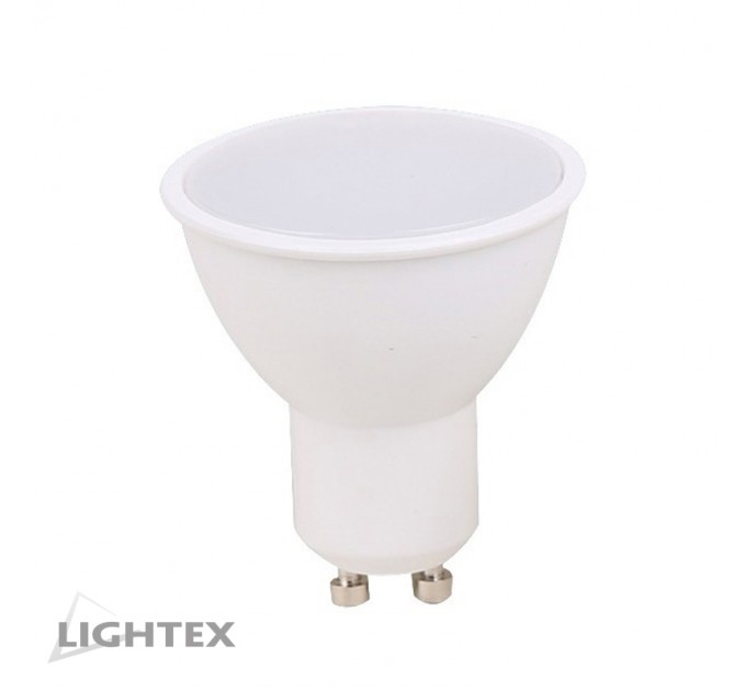 LIGHTEX LED ЛАМПА PLASTIC 7W 220V GU10 ДИМИРАЩА 4000K 630LM LIGHTEX
