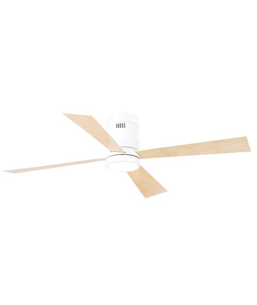 ZAMBELIS 19137 CEILING FAN WHITE MAT MAPLE WOOD-WHITE 15W LED