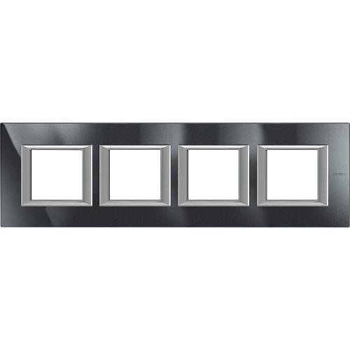 BTICINO - HA4802M4HHS Тройна Рамка 4х2М Monochrome Антрацит Метална Правоъгълна Axolute