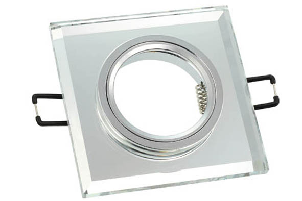 VITO СПОТ ЗА ВГРАДЕН МОНТАЖ CRYSTAL-S КВАДРАТЕН ХРОМ & СТЪКЛО GU5.3 MR16 90X90X22MM 2012070