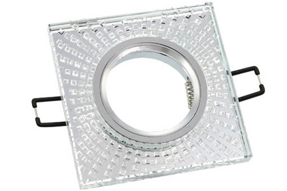 VITO КВАДРАТЕН СПОТ ЗА ВГРАДЕН МОНТАЖ PALACE-02 GU5.3 MR16 ХРОМ И СТЪКЛО 95X95X22MM 2012130