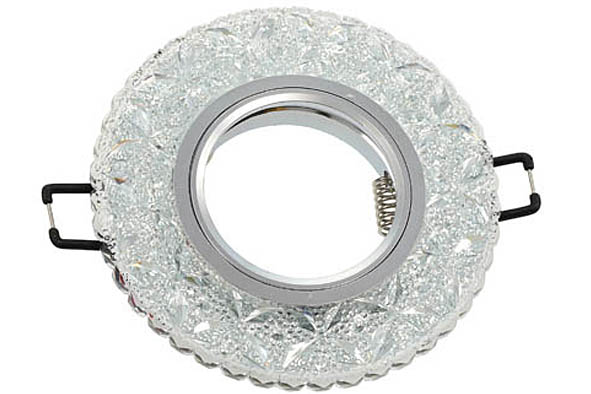 VITO КРЪГЪЛ СПОТ ЗА ВГРАДЕН МОНТАЖ PALACE-11 GU5.3 MR16 + 3W 180LM 4200K (НЕУТРАЛНА СВЕТЛИНА) ХРОМ И СТЪКЛО Φ100X22MM 2012370