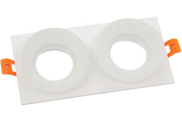 VITO ДВОЙНА ЛУНА ЗА ВГРАЖДАНЕ КВАДРАТНА DONNA 01D GU10 182X92X45MM БЯЛ ЦВЯТ 2012820