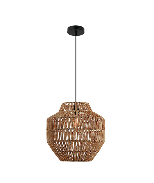 ZAMBELIS 20236 PENDENT LAMP E27 MAX 40W PAPER ROPE BROWN