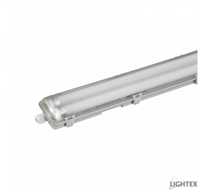 LIGHTEX ЛОТ KARINA II ЗА 2XLED T8 1200ММ IP65 PC/PC ЕДНОСТРАННО ЗАХРАНВАНЕ LIGHTEX
