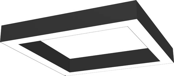 VITO LED КВАДРАТ ЗА ПОВЪРХНОСТЕН МОНТАЖ ИЛИ ЗА ОКАЧВАНЕ-PS 610X610X80MM 60W 6500K (СТУДЕНА СВЕТЛИНА) 6348LM ЧЕРЕН ЦВЯТ 2423390