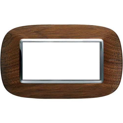 BTICINO - HB4804LNC Рамка 4М Орех Елипсовидна Дърво