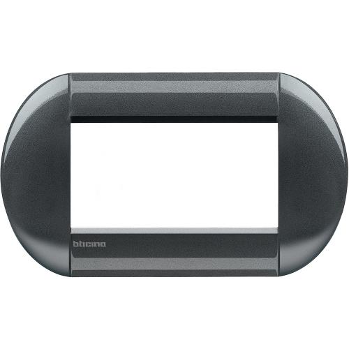 BTICINO - LNB4804AC Рамка 4М Dark Steel Метална Елипсовидна Livinglight
