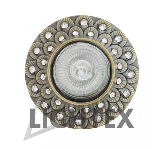 LIGHTEX ЛУНА HL817GAB MR16 GX5.3 MAX.7W LED АЛУМИНИЕВА СТАЦИОНАРНА Ф100MM/CUT 57MM АНТИЧНО ЗЕЛЕНО LIGHTEX