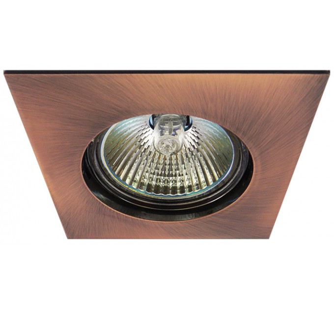 LIGHTEX ЛУНА RL HL1003RAB MR16 GX5.3 АЛУМИНИЕВА СТАЦИОНАРНА КВАДРАТ 77X77MM/CUT 60MM АНТИЧНО ЧЕРВЕНО LIGHTEX