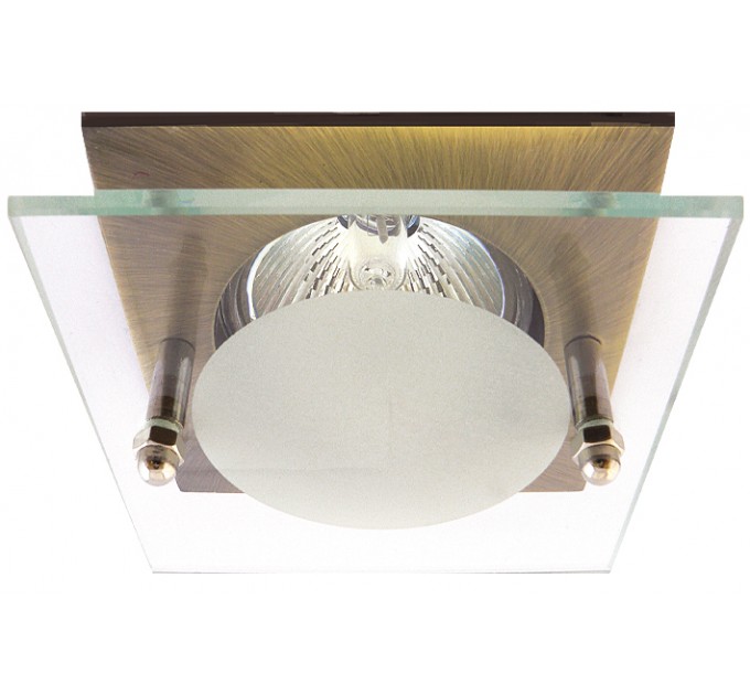 LIGHTEX ЛУНА RL HL1023GAB MR16 GX5.3 MAX.7W LED АЛУМИНИЕВА СТАЦИОНАРНА КВАДРАТ ДИСТАНЦИРАНО СТЪКЛО 77X77MM/CUT 60MM АНТИЧНО ЗЕЛЕНО LIGHTEX