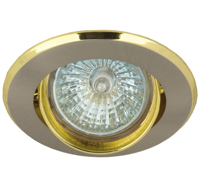 LIGHTEX ЛУНА RL HL403SNG MR16 GX5.3 MAX.7W LED АЛУМИНИЕВА ПОДВИЖНА Ф86MM/CUT 75MM МАТИРАН НИКЕЛ+ ЗЛАТО LIGHTEX