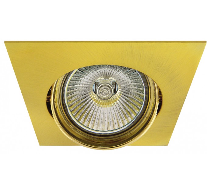 LIGHTEX ЛУНА RL HL1103SG MR16 GX5.3 MAX.7W LED АЛУМИНИЕВА ПОДВИЖНА КВАДРАТ 84X84MM/CUT 75MM МАТИРАНО ЗЛАТО LIGHTEX