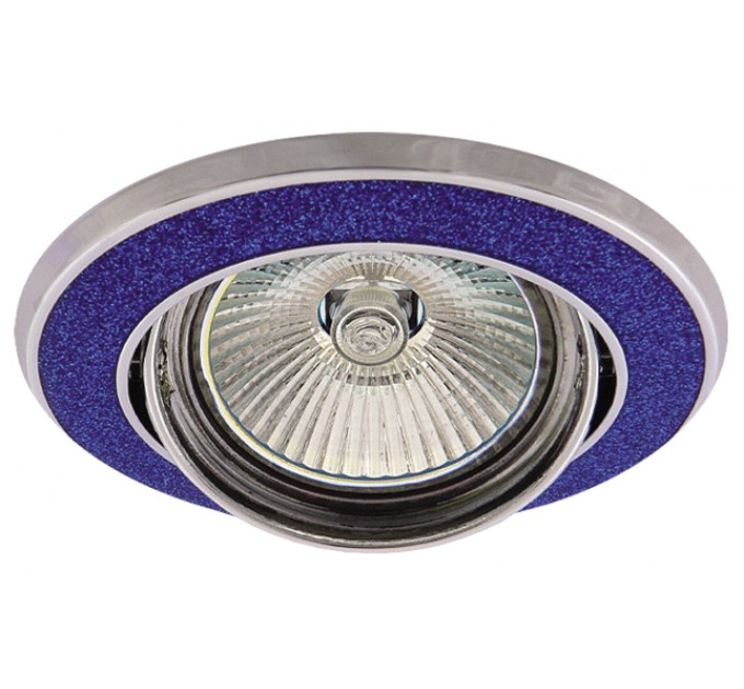 LIGHTEX ЛУНА RL HL4604SB MR16 GX5.3 MAX.7W LED АЛУМИНИЕВА ПОДВИЖНА Ф85MM/CUT 75MM СИНЯ LIGHTEX