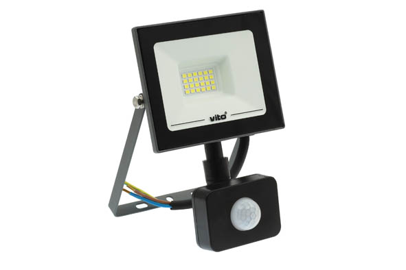 VITO LED ПРОЖЕКТОР INDUS GEN3 С PIR SENSOR 20W 2000LM 6000K (СТУДЕНА СВЕТЛИНА) IP65 АНТРАЦИТ 3022110