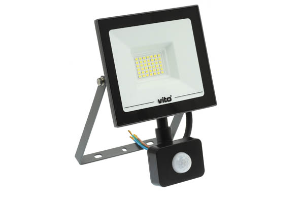 VITO LED ПРОЖЕКТОР INDUS GEN3 С PIR SENSOR 30W 3000LM 6000K (СТУДЕНА СВЕТЛИНА) IP65 АНТРАЦИТ 3022170