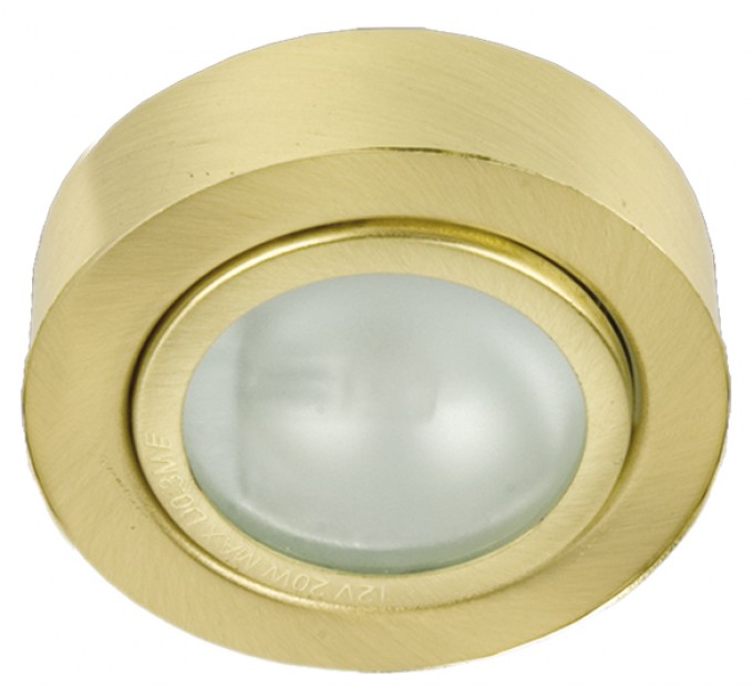 LIGHTEX МЕБЕЛНА ЛУНА ОТКРИТ МОНТАЖ RL HL4503SG G4 20W Ф50MM H20MM АЛУМИНИЕВА МАТИРАНО ЗЛАТО С ЛАМПА LIGHTEX