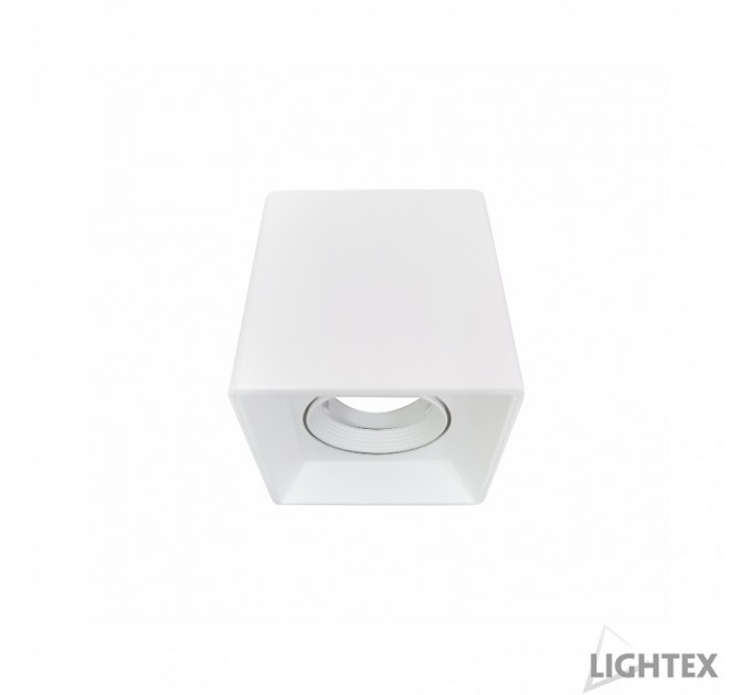 LIGHTEX ЛУНА ЗА ВЪНШЕН МОНТАЖ 1 GU10 КВАДРАТ БЯЛА 96Х96X100 ПЛАСТМАСА LIGHTEX