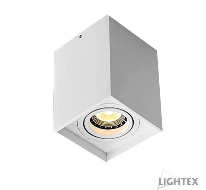 LIGHTEX ЛУНА ЗА ВЪНШЕН МОНТАЖ 1 GU10 MAX.7W LED КВАДРАТ БЯЛА 96Х96Х125 LIGHTEX
