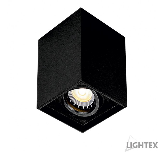 LIGHTEX ЛУНА ЗА ВЪНШЕН МОНТАЖ 1 GU10 КВАДРАТ ЧЕРНА 96Х96Х125 LIGHTEX