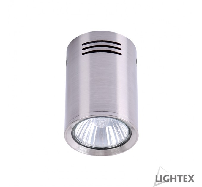 LIGHTEX ЛУНА ЗА ВЪНШЕН МОНТАЖ 1 GU10 MAX.7W LED КРЪГ САТЕН ХРОМ Ф70 LIGHTEX