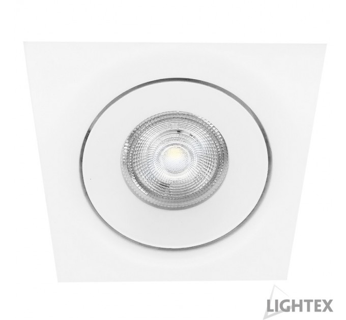 LIGHTEX ЛУНА ПОДВИЖНА КВАДРАТ MR16 MAX.7W LED 90Х90ММ/CUT 80ММ. БЯЛА LIGHTEX