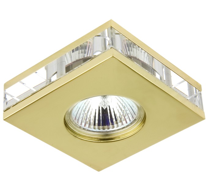 LIGHTEX ЛУНА СТАЦИОНАРНА КВАДРАТНА СТЪКЛО И ЗЛАТО 90X90M/CUT 58MM MR 16 LIGHTEX