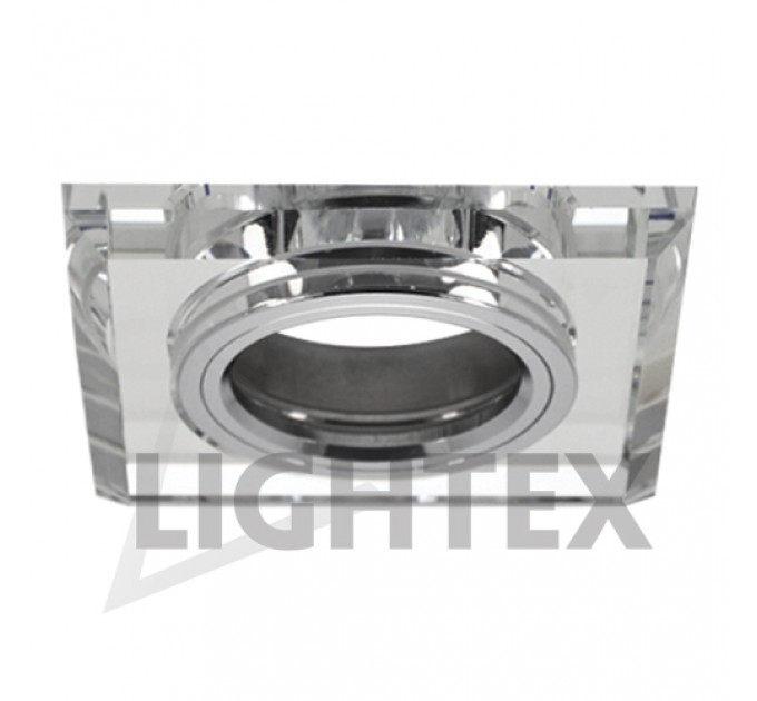 LIGHTEX ЛУНА СТАЦИОНАРНА КВАДРАТНА СТЪКЛО ПРОЗРАЧНО MR16 MAX.7W LED LS300110 90X90MM/CUT 65MM LIGHTEX