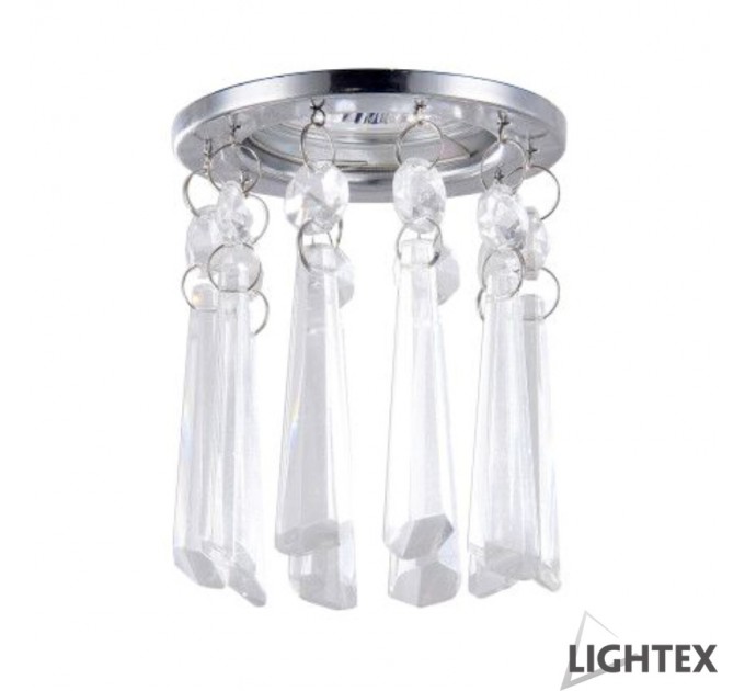 LIGHTEX ЛУНА СТАЦИОНАРНА КРЪГЛА ХРОМ + КРИСТАЛИ LS400205 MR16 MAX.7W LED Ф85X110MM/CUT 55MM LIGHTEX