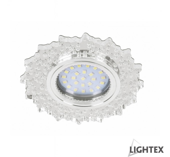 LIGHTEX ЛУНА СТАЦИОНАРНА КРЪГЛА ПРОЗРАЧЕН АКРИЛ С LED ЛЕНТА 3W 4000K 330LM LS500170 MR16 MAX.7W LED Ф100X20MM/CUT 65MM LIGHTEX