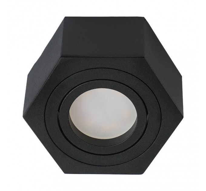 LIGHTEX ЛУНА NANO ЗА ВГРАЖДАНЕ 220V GU10 MAX 7W ЧЕРНА ШЕСТОЪГЪЛНА 100Х50MM/CUT 60MM LIGHTEX