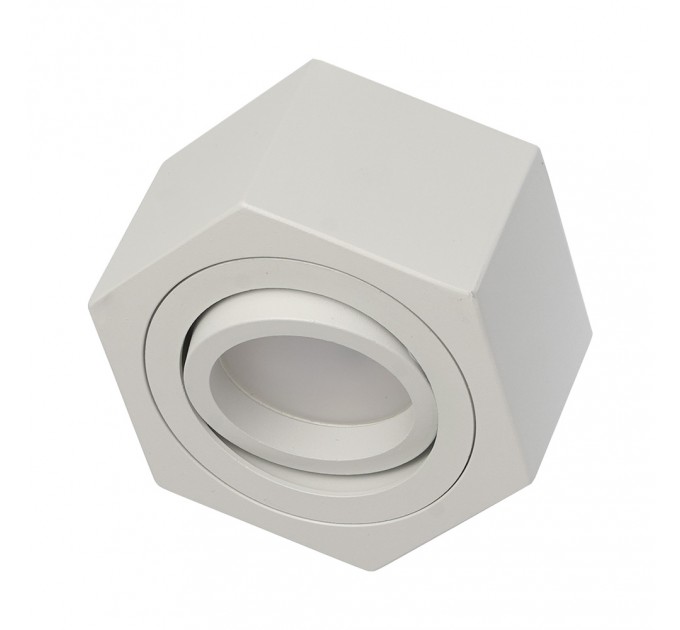 LIGHTEX ЛУНА NANO ЗА ВГРАЖДАНЕ 220V GU10 MAX 7W БЯЛА ШЕСТОЪГЪЛНА 100Х50MM/CUT 60MM LIGHTEX