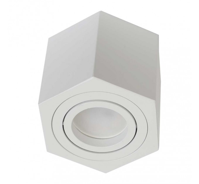 LIGHTEX ЛУНА NANO ЗА ВГРАЖДАНЕ И ОТКРИТ МОНТАЖ 220V GU10 MAX 7W БЯЛА ШЕСТОЪГЪЛНА 100Х80MM/CUT 60MM LIGHTEX