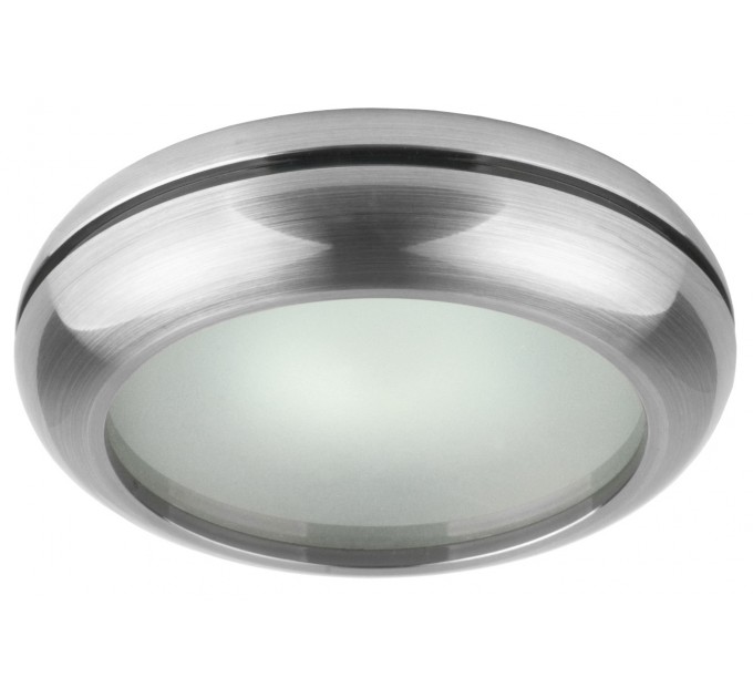 LIGHTEX ВЛАГОЗАЩИТЕНА ЛУНА WP/MR16-44 АЛУМИНИЕВА С МАТИРАНО СТЪКЛО САТЕН НИКЕЛ MAX.7W LED Ф88X40MM/CUT 53MM IP44 LIGHTEX