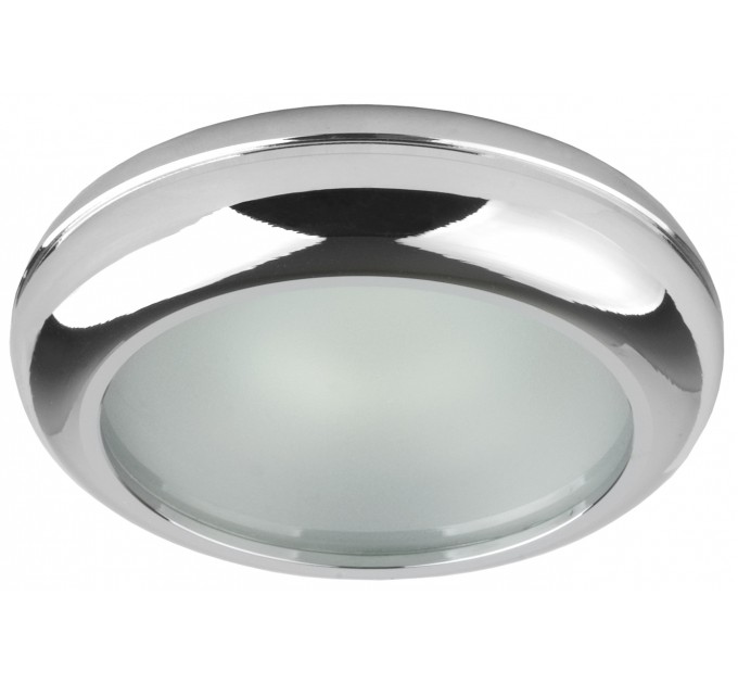 LIGHTEX ВЛАГОЗАЩИТЕНА ЛУНА WP/MR16-44 АЛУМИНИЕВА С МАТИРАНО СТЪКЛО ХРОМ MAX.7W LED Ф88X40MM/CUT 53MM IP44 LIGHTEX