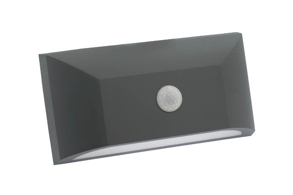 VITO LED ФАСАДЕН АПЛИК С МИКРОВЪЛНОВ СЕНЗОР ADRIA-W1S 6W 360LM 4000K (НЕУТРАЛНА СВЕТЛИНА) IP65 200X113X51MM ЦВЯТ АНТРАЦИТ 3230490